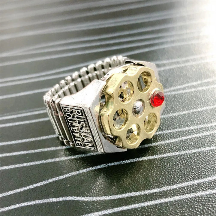 Bullet-Style Statement Ring – Two-Tone Punk Ring