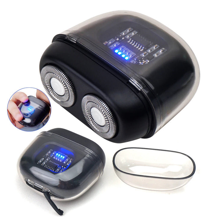 USB Rechargeable Dual-Blade Mini Electric Shaver for Men — Pocket Size Travel Razor