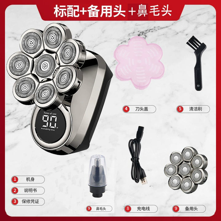 York Nine-Head Bald Shaver – Portable Smooth Head Groomer