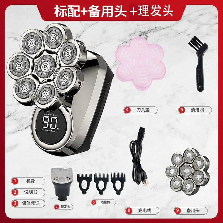 York Nine-Head Bald Shaver – Portable Smooth Head Groomer