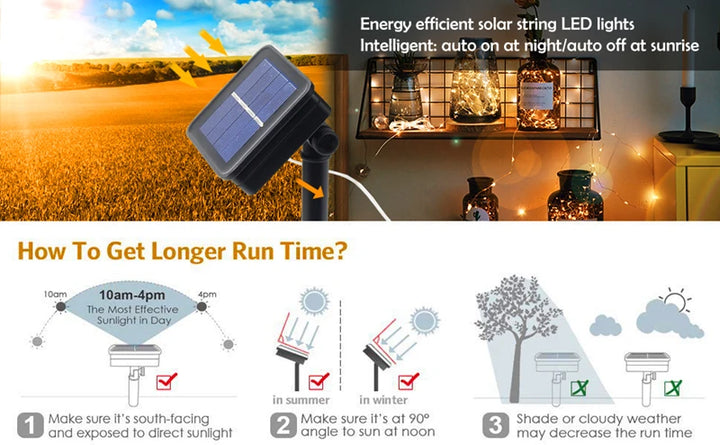 Solar Outdoor String Lights – Waterproof Twinkle LEDs for Garden & Patio