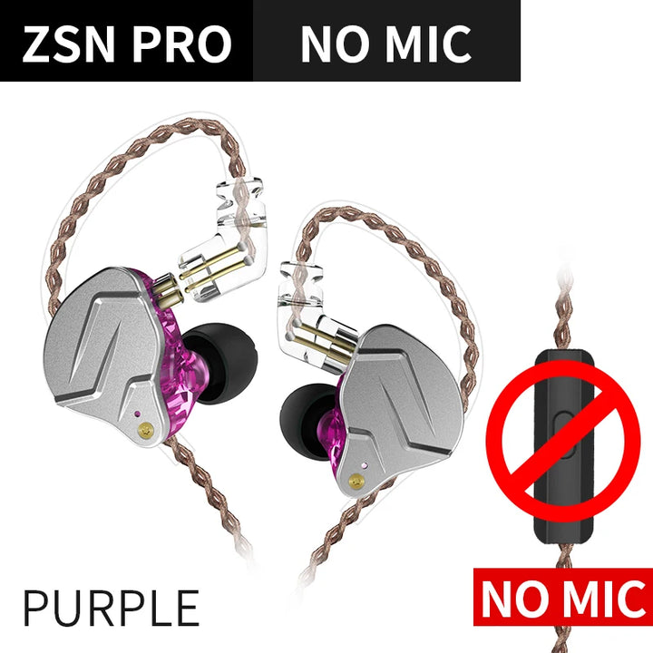 KZ ZSN PRO — Hybrid HiFi In-Ear Earphones (1BA+1DD)
