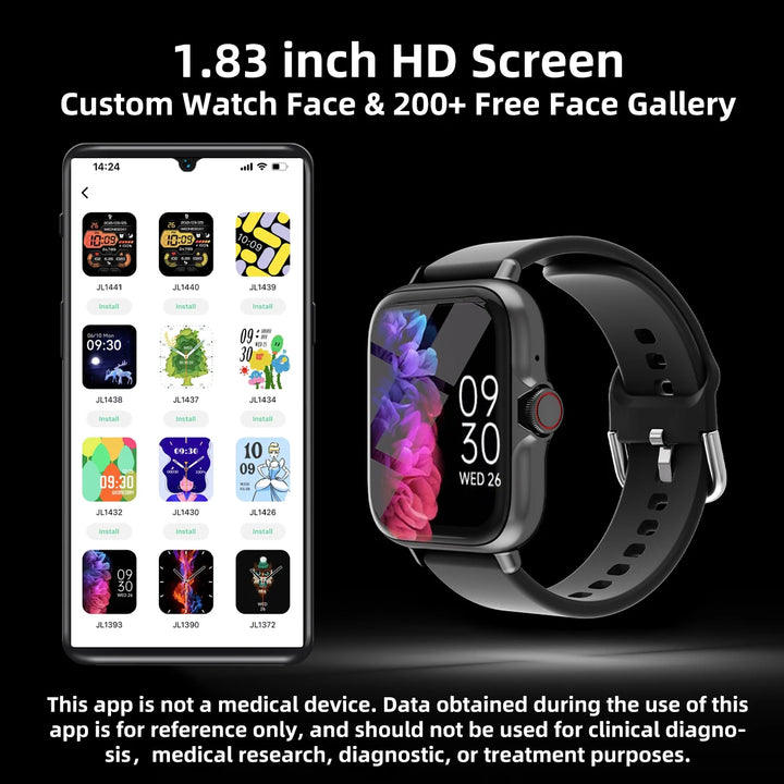 Waterproof Fitness Smartwatch 1.83 – Answer Calls & Track Your Health