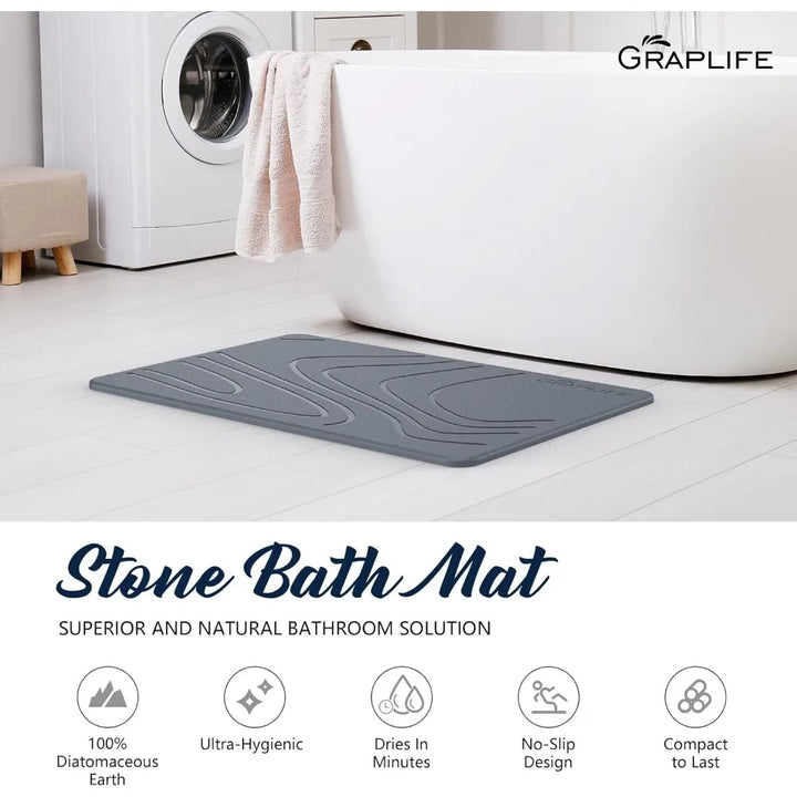 StoneBath — Quick-Dry Diatomaceous Earth Shower Mat