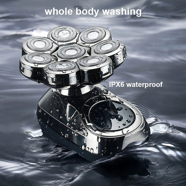 6-in-1 Men's Electric Razor – LED Grooming Kit for Smooth Bald Shaves