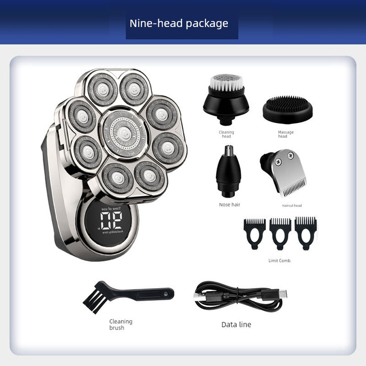 York Nine-Head Bald Shaver – Portable Smooth Head Groomer