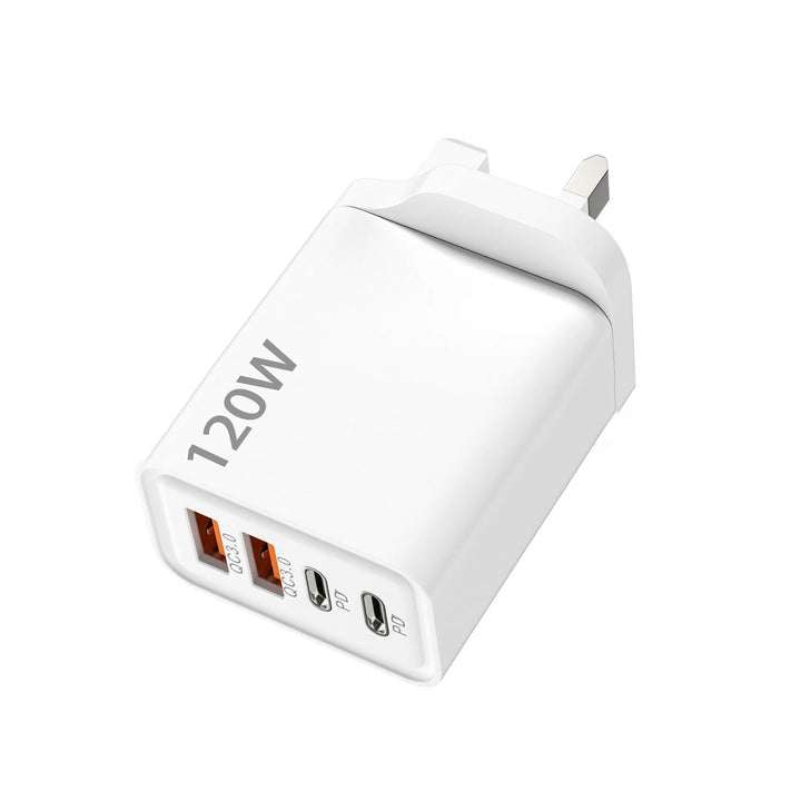 120W Fast Charger – 4-Port USB & Type-C Power Hub for All Devices