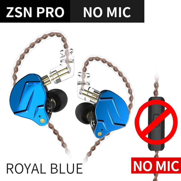 KZ ZSN PRO — Hybrid HiFi In-Ear Earphones (1BA+1DD)