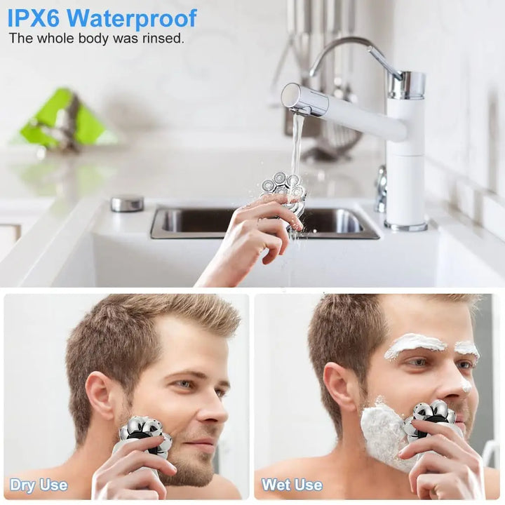 6-in-1 Men's Electric Razor – LED Grooming Kit for Smooth Bald Shaves