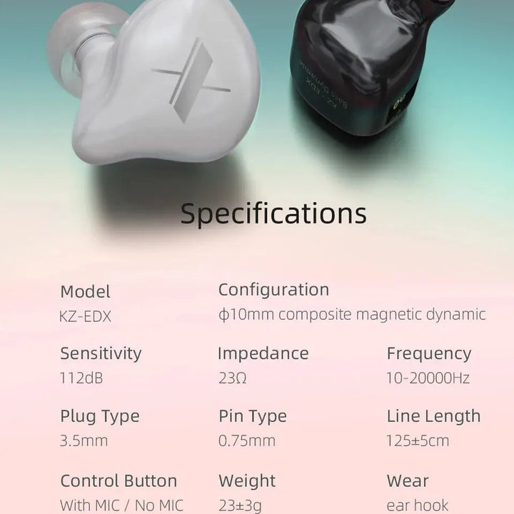 KZ EDX Wired Earphones – Deep Bass & Clear Sound for Music Lovers