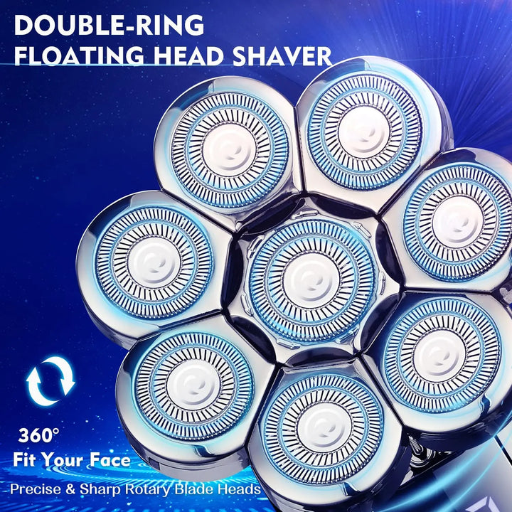 6-in-1 Men's Electric Razor – LED Grooming Kit for Smooth Bald Shaves