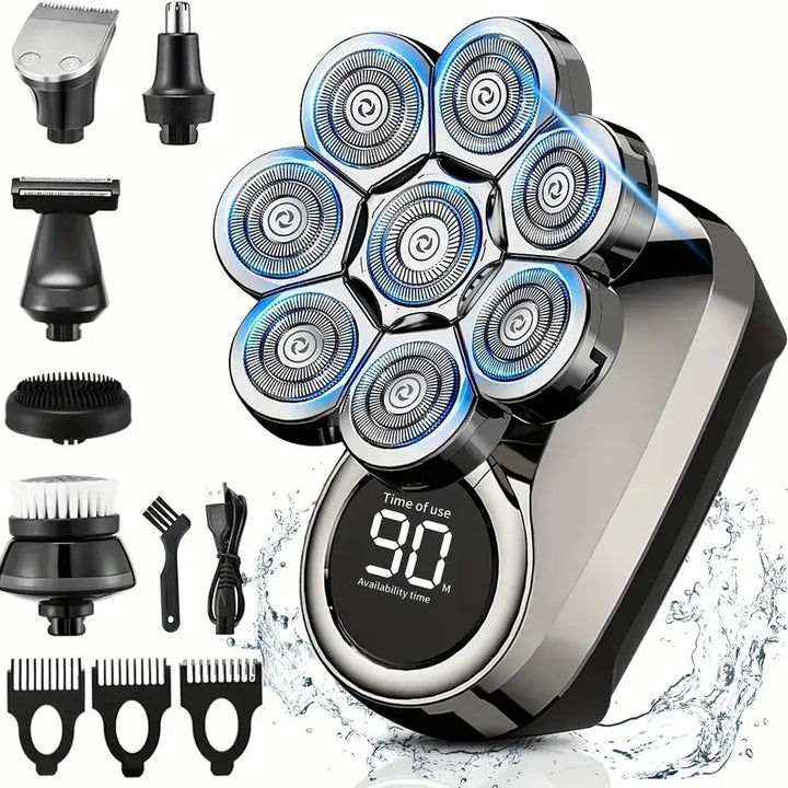 9D Bald Shaver — Waterproof Electric Razor with LED Display