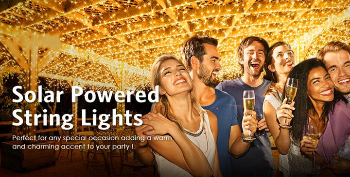 Solar Outdoor String Lights – Waterproof Twinkle LEDs for Garden & Patio