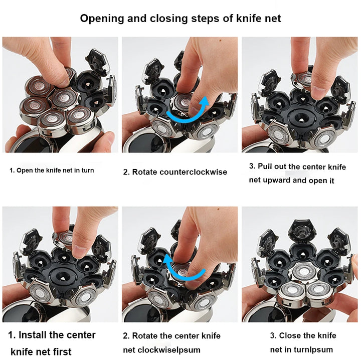 6-in-1 Men's Electric Razor – LED Grooming Kit for Smooth Bald Shaves