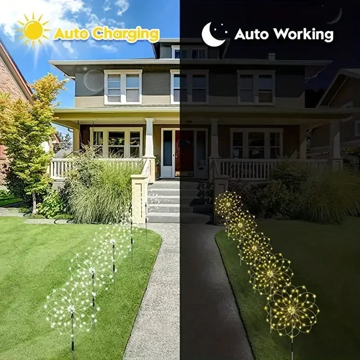 Solar Fireworks Lights — 200 LEDs Outdoor Garden Glow
