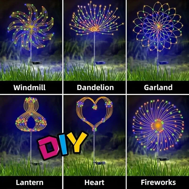 Solar Fireworks Lights — 200 LEDs Outdoor Garden Glow
