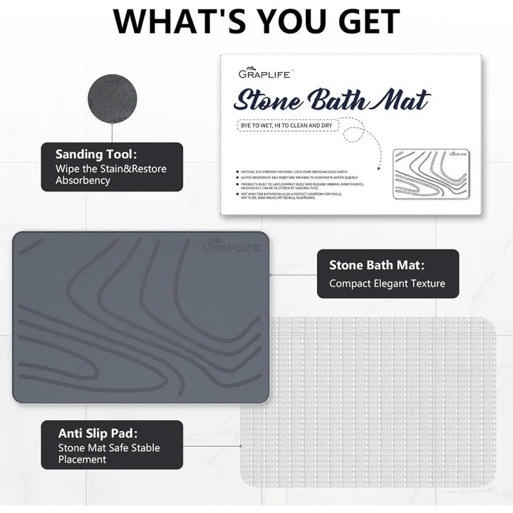 StoneBath — Quick-Dry Diatomaceous Earth Shower Mat