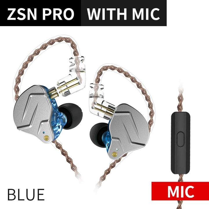 KZ ZSN PRO — Hybrid HiFi In-Ear Earphones (1BA+1DD)