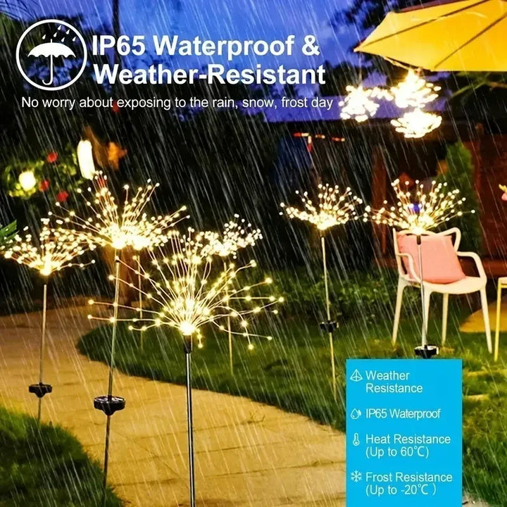 Solar Fireworks Lights — 200 LEDs Outdoor Garden Glow
