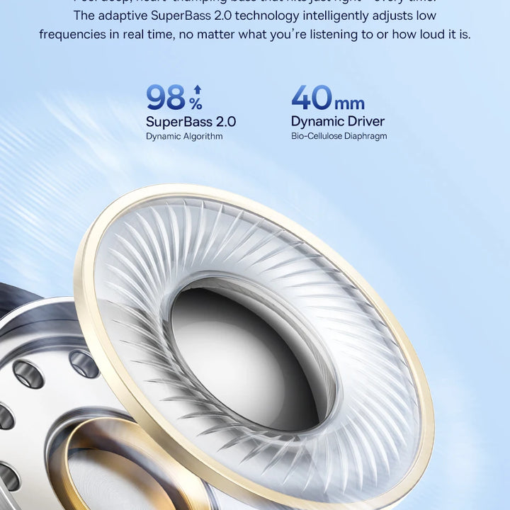 Baseus Bowie H1s Wireless Headphones – Bluetooth 5.4 | 46dB ANC & Hi-Res Audio