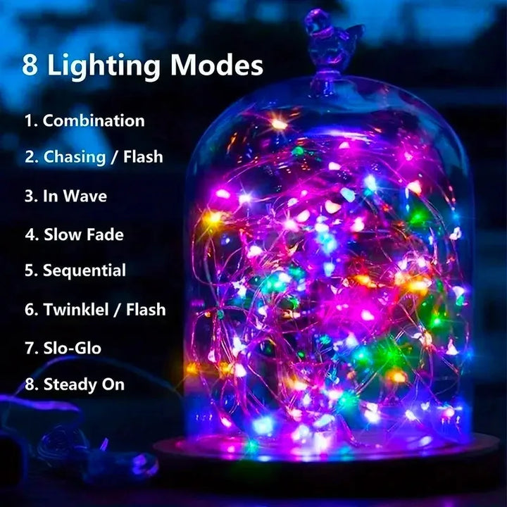SolarGlow Fairy Lights — Waterproof 8-Mode Garden String Lights